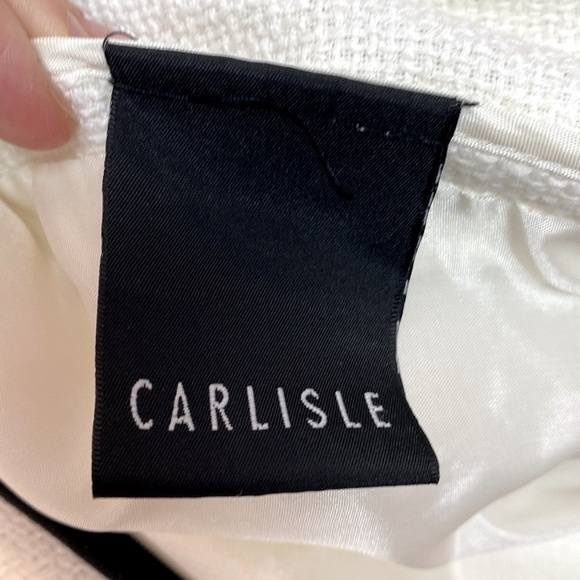 Carlisle Elegant White Tweed Jacket with black floral detailing size 18 - Picture 12 of 12